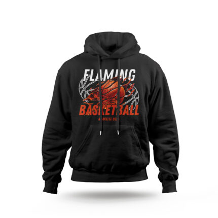 Basketball Design Pullover Fleece Kangaroo Hoodie for Men and Women
