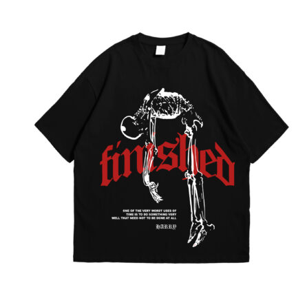"Finished Skeleton" Black Oversized T-Shirt